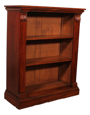 William IV Mahogany Open Bookcase with Secret Drawer, England, 1830s