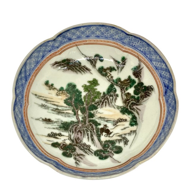 Japanese Meiji Period Scenic Decorated Porcelain Bowl For Sale - Image 4 of 4