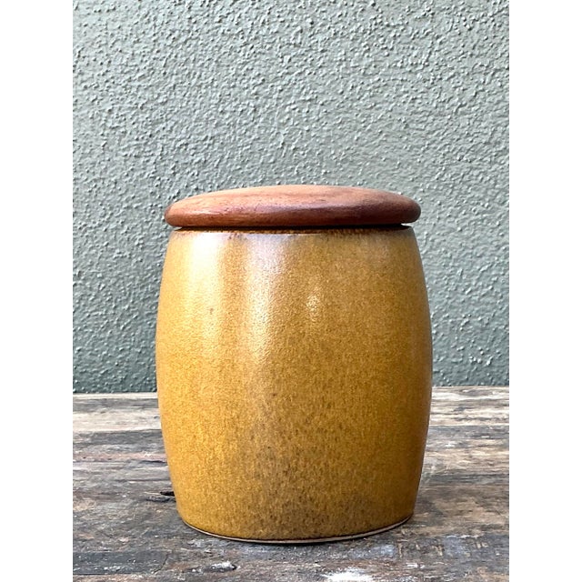 Wood Vintage Dunhill Lidded Ceramic Tobacco Jar For Sale - Image 7 of 12