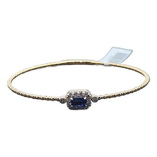 0.64 Ct Natural Sapphire & Diamond Flexible Bracelet For Sale