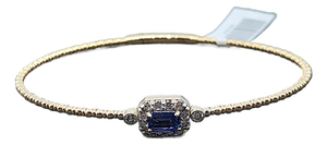 0.64 Ct Natural Sapphire & Diamond Flexible Bracelet