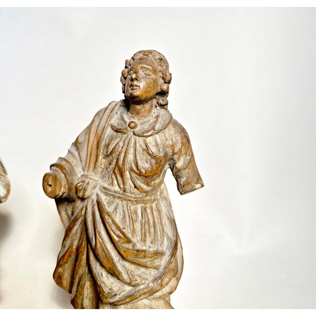 Mary, John, Attendant Figures, German, 17th Century, Carved Wood For Sale - Image 6 of 10