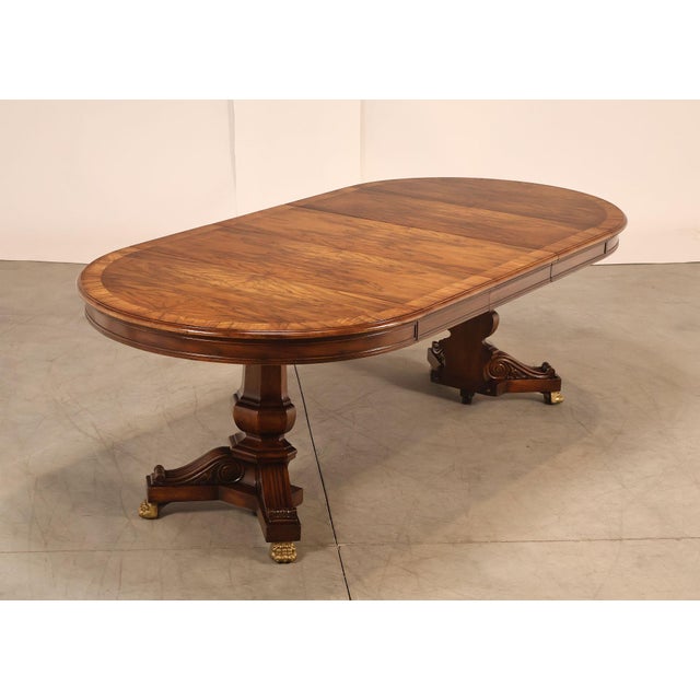 Neoclassical Karges Walnut Round Extendable Dining Table With Three Leaves For Sale - Image 3 of 18