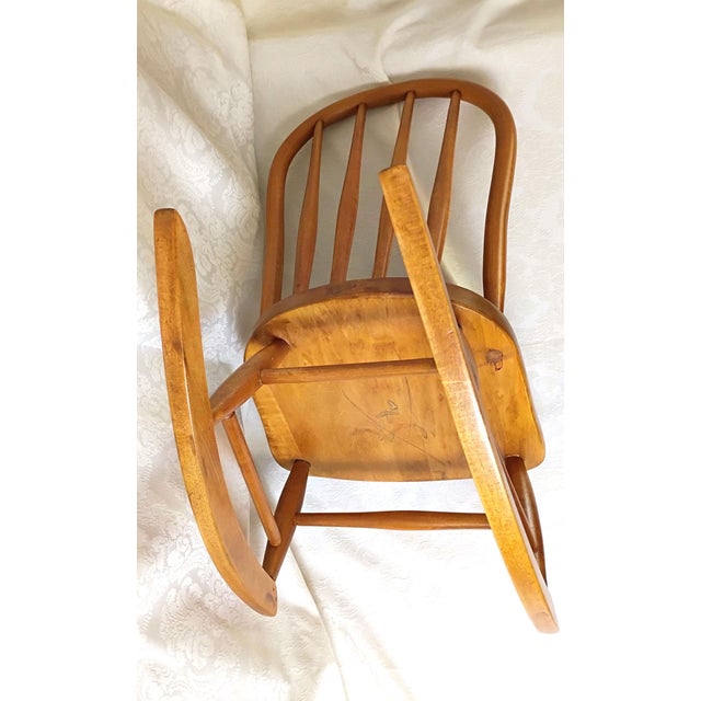 1950s Child Wooden Rocking Chair For Sale - Image 10 of 15