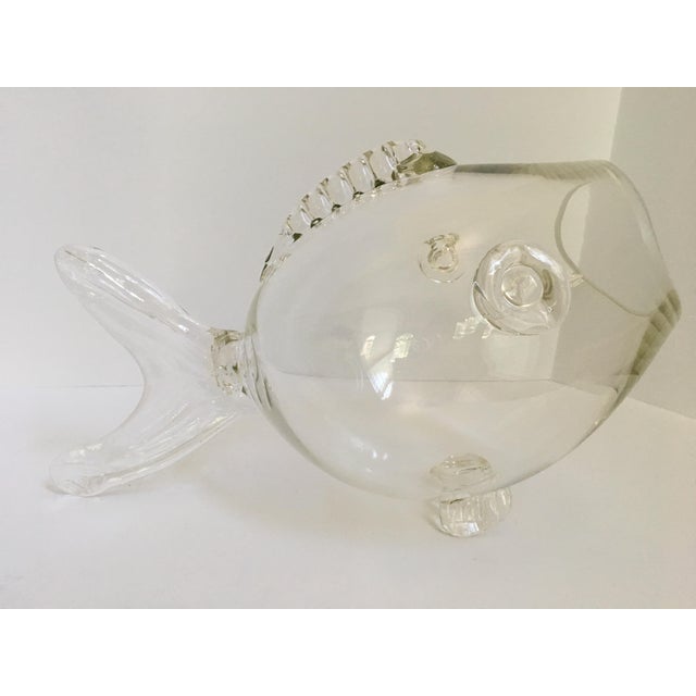 LargeBlenko MidCentury Hand Blown Glass Fish Bowl Chairish