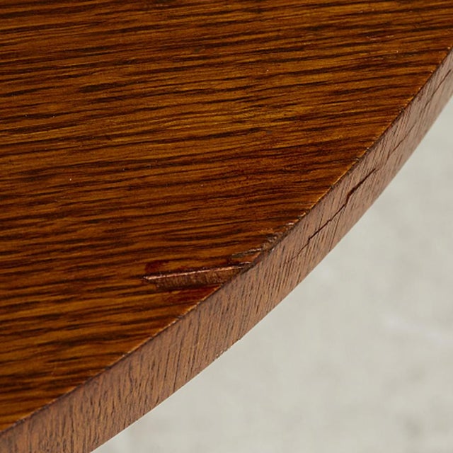 Mid-Century Modern Swedish Functionalist Oak Pedestal Table, 1940s For Sale - Image 3 of 3