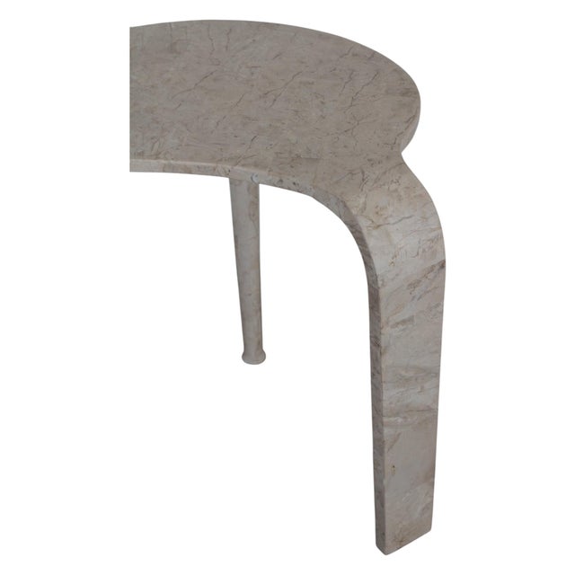 1980s Vintage Tessellated Stone Curved Tripod Accent Table - Made in Italy For Sale - Image 5 of 10