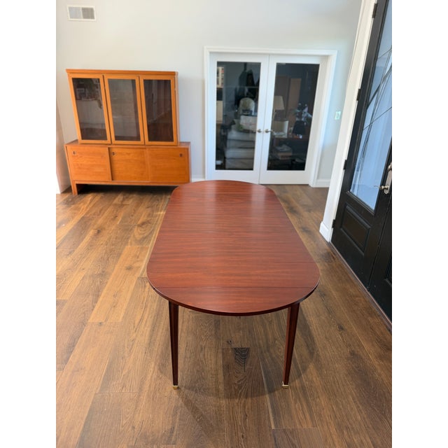 Henkel Harris 1990s Henkel-Harris Wild Black Cherry Double Drop-Leaf Dining Table With Three Leaves & Original Storage Carton, Style No. 2238 For Sale - Image 4 of 13