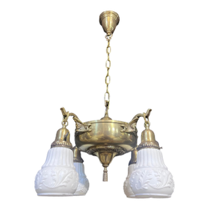 Vintage Pan Chandelier With Rosette Pattern