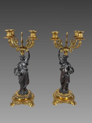 Pair of antique-style candelabra for women, Napoleon III period