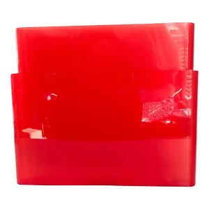Giotto Stoppino for Kartell Translucent Red Magazine Holder, 1972 Italian Plastic Magazine Rack