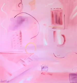 "Celebrate" Contemporary Abstract Oil Painting by Christine Frisbee
