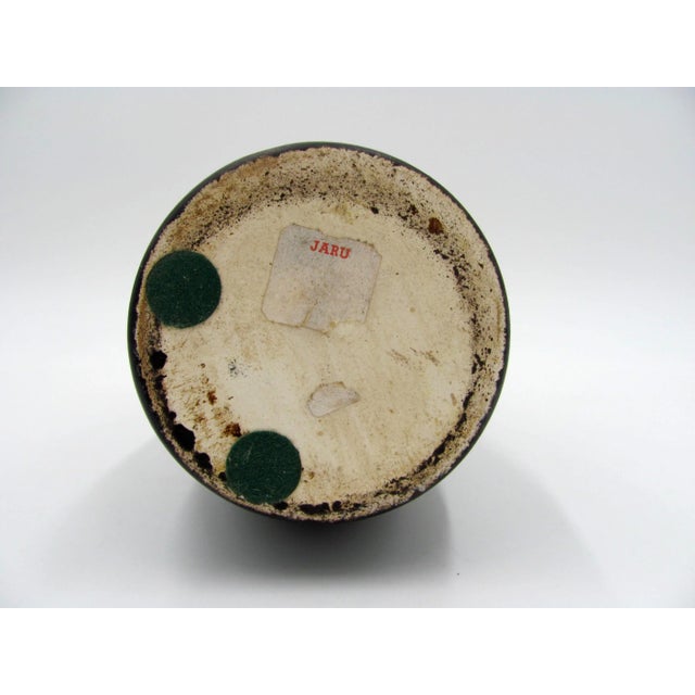 Mid Century Jaru of California Yellow & Brown Lava Drip Glaze Vase For Sale - Image 11 of 12