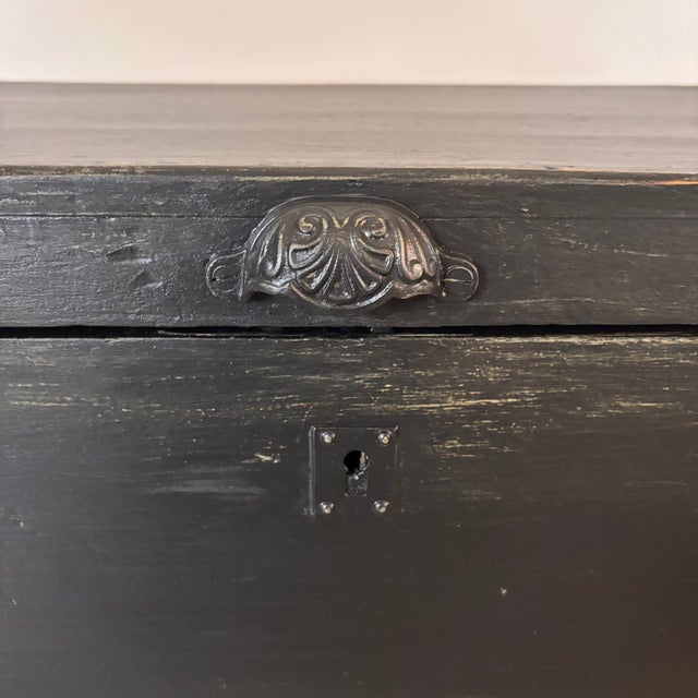Wooden Chest in Black Patina For Sale - Image 5 of 6