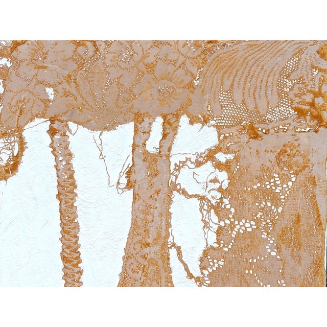 2020s Mike Hoggg "Jungle Beast" Contemporary Neutral Toned Abstract Big Cat Animal Lace Painting, 2024 For Sale - Image 5 of 10
