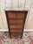 Transitional Style Marquetry and Marble Chest of 5 Drawers For Sale - Image 3 of 10