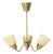 1940s Mid-Century Modern Hans Bergstrom Attr, Pendant Light, Brass, Glass For Sale