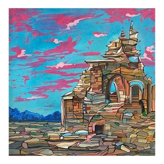 2022 "Ruins" Acrylic on Canvas Painting by Drew Shelton Holladay For Sale