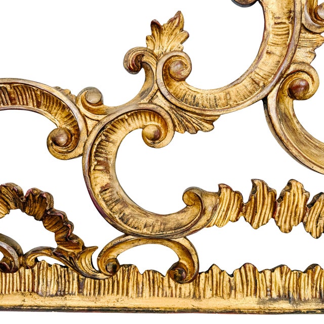 Wood 1960s Italian Rococo Louis VI King Size Headboard Carved Giltwood For Sale - Image 7 of 16