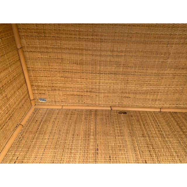 Vintage Split Reed Bamboo Coastal Cabinet For Sale - Image 9 of 11