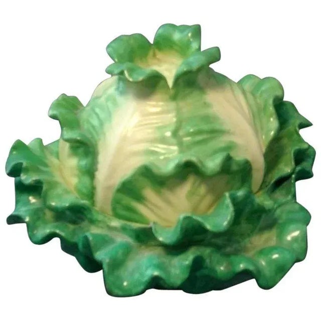 Green 19th Century English Coalport Porcelain Cabbage or Lettuce Ware Tureen Box For Sale - Image 8 of 8