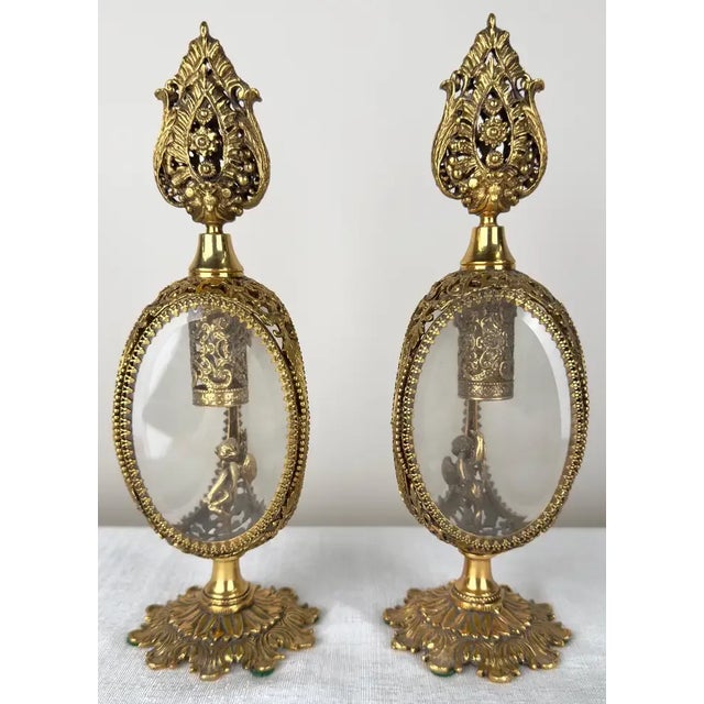 Belle Epoque Ormulu Filigree Ornate Perfume Bottles & Jewlery Box, Set of 3 Pcs For Sale - Image 9 of 12