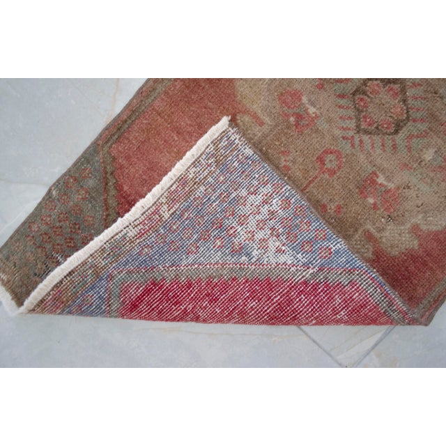 Front of Kitchen Sink Rug, Hand Made Bath Mat Muted Colors Small Rug -1′7″ × 3′4″ For Sale - Image 9 of 13