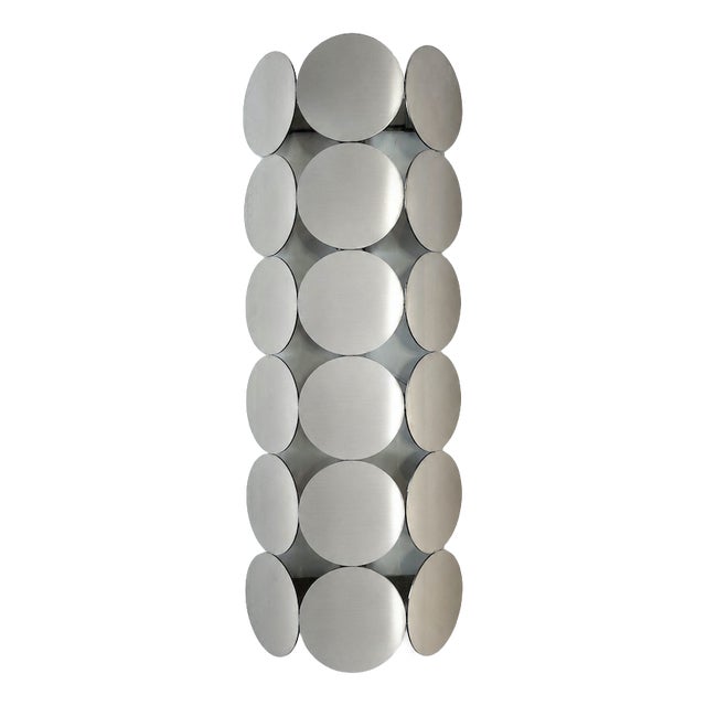 Mirror Effect Wall Light in Metal, 1980 For Sale