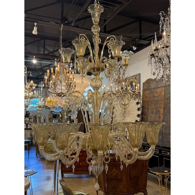 Large Scale Murano Glass Chandelier For Sale In Dallas - Image 6 of 6