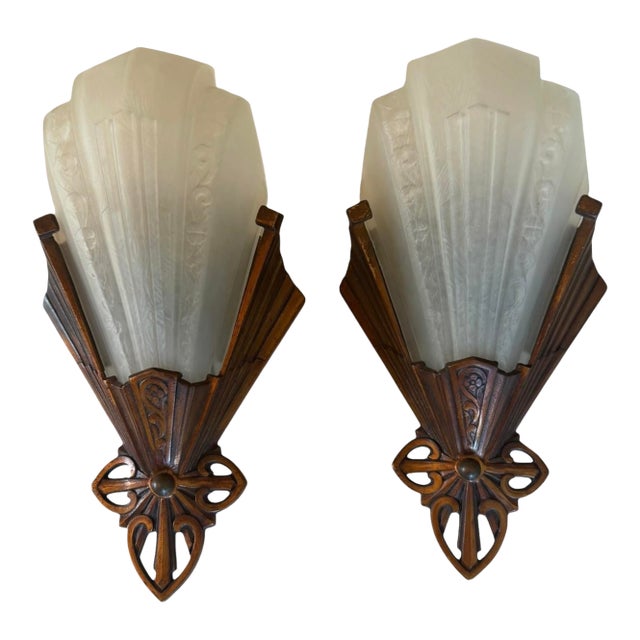 Antique Pair of Verdin Company Art Deco Wall Sconces For Sale