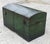 Travel trunk painted green wood and dark metal and donkey back italy era first 900 complete with zipper and side handles...