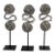Dong Miao Tribal Silver Coil Counterweights on Display Stands, Set of 3 For Sale