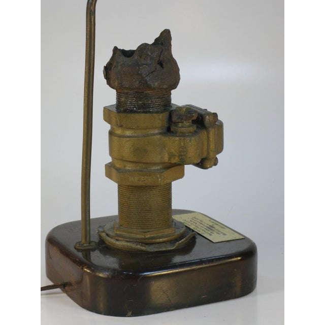 Metal Table Lamp Nautical Antique S.S. San Jose Brass Recovered Pipe For Sale - Image 7 of 16