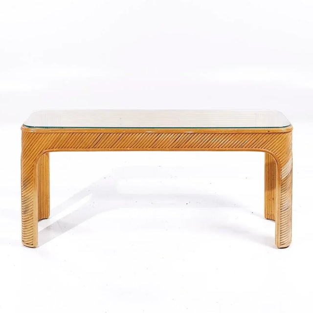 Wood Gabriella Crespi Style Pencil Reed Mid Century Console Table For Sale - Image 7 of 9