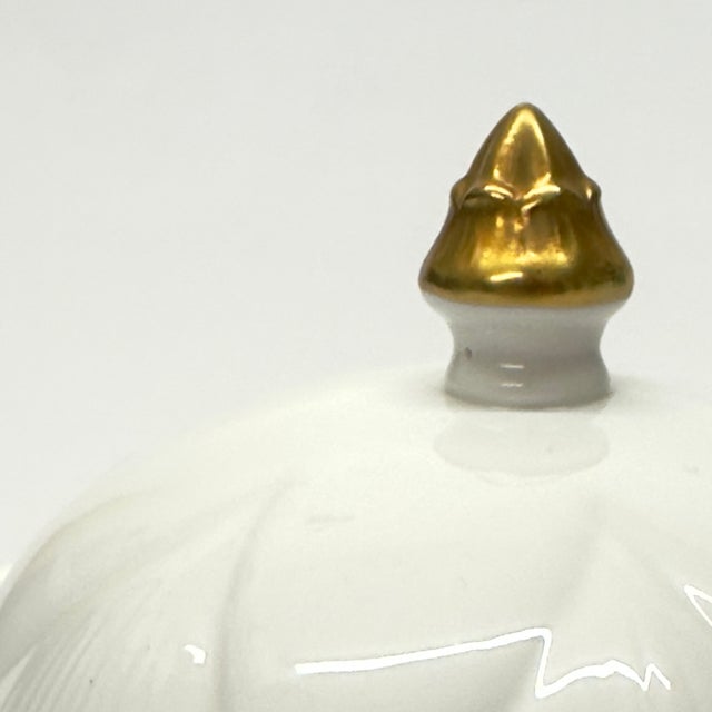Ceramic Pristine Gold-Embellished Bone China Butter Dish by Shelley England For Sale - Image 7 of 9