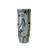 Baby Blue Artistic Flower Blue Green Checker Cross Porcelain Tall Slim Round Vase For Sale - Image 8 of 9