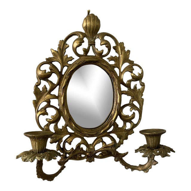 Early 20th Century Louis XV Gilt Bronze 2 Light Mirror Sconce For Sale
