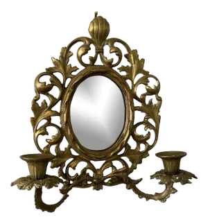 Early 20th Century Louis XV Gilt Bronze 2 Light Mirror Sconce