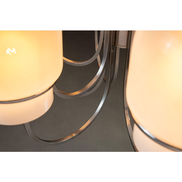 Vintage Chandelier with Six Misty Glass Shades by Gaetano Sciolari, 1960s For Sale - Image 13 of 18