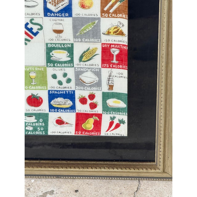Vintage 1950’s Framed Calories Handkerchief For Sale In New Orleans - Image 6 of 7
