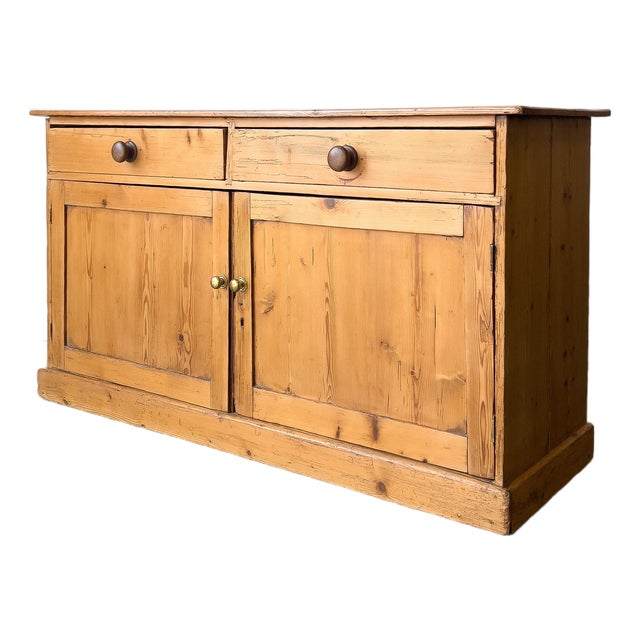 Antique 19th Century English Pine Sideboard For Sale
