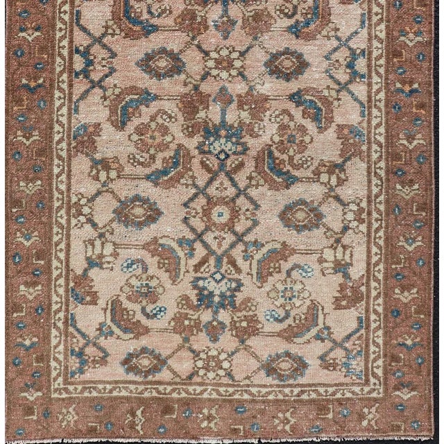 Early 20th Century Antique Persian Hamadan Rug in Wool With All-Over Sub-Geometric Design For Sale - Image 5 of 12