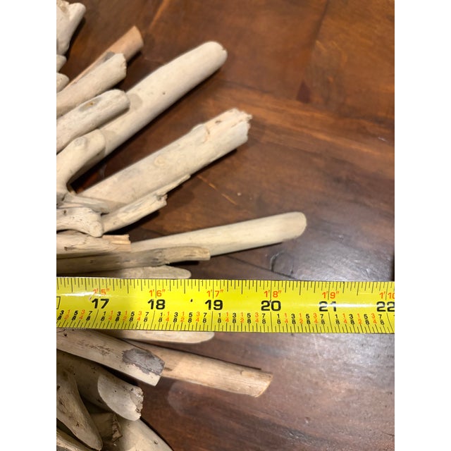 Sand Coastal Driftwood Sunburst Wall Wreath With Seashells & Sea Glass, 21” For Sale - Image 8 of 12