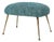 Mid-Century Modern Blue Fabric and Metal Legs Footstool, Italy, 1950 For Sale