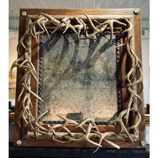 1800s Black Forest German Mirror With Roe Deer Antlers For Sale - Image 13 of 13