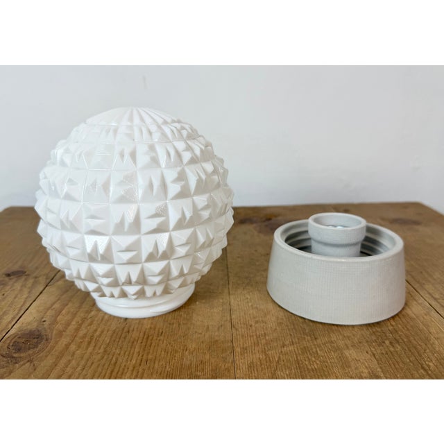 Vintage White Porcelain Ceiling Light, 1970s For Sale - Image 6 of 13