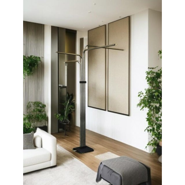 Chrome Metal 4-Arm Floor Lamp by Goffredo Reggiani, Italy, 1970s For Sale - Image 6 of 10