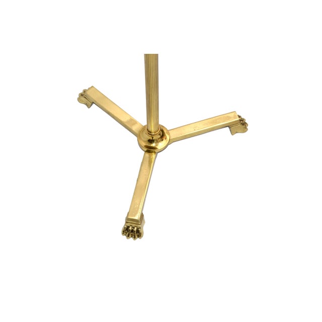 Maison Jansen Style Bronze Neoclassical Floor Lamp Tripod Claw Feet France 1950 For Sale - Image 11 of 13