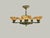 Art Deco Brass and Alabaster Pendant Chandelier, 1930s For Sale - Image 10 of 12
