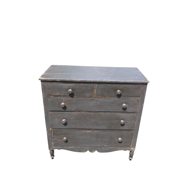 Traditional 19th Century Painted Sheraton Chest For Sale - Image 3 of 11
